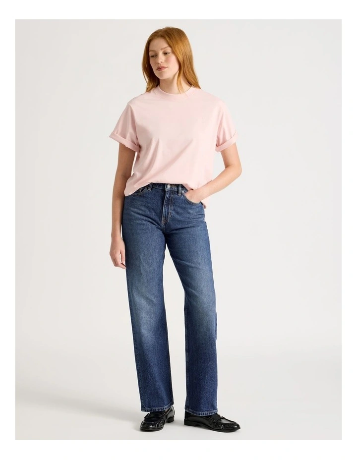 Loose Fit Crew Neck Tee in Lotus image 2