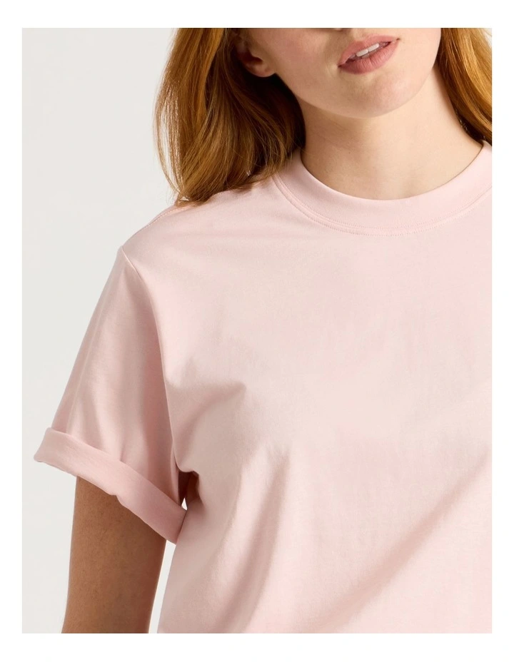 Loose Fit Crew Neck Tee in Lotus image 4