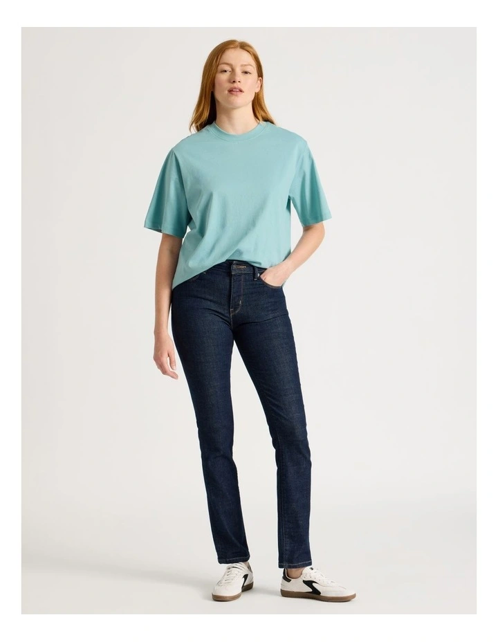 Loose Fit Crew Neck Tee in Blue Glow image 3