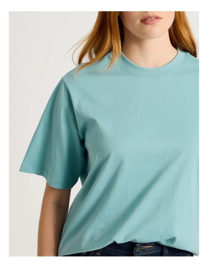 Loose Fit Crew Neck Tee in Blue Glow image 4