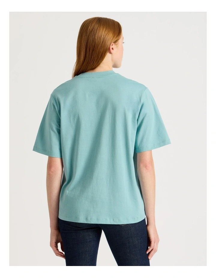 Loose Fit Crew Neck Tee in Blue Glow image 5