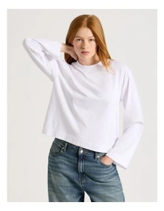 Bell Sleeve Tee in White