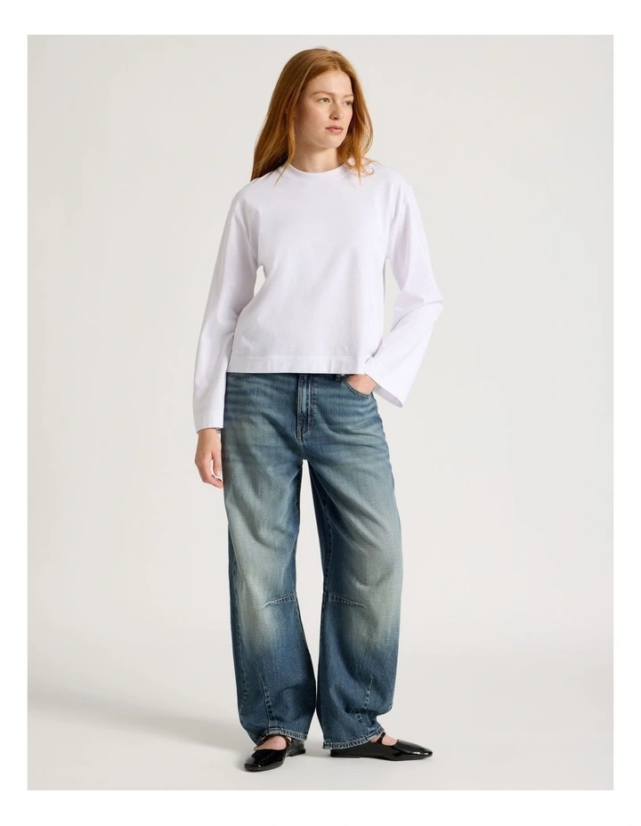 Bell Sleeve Tee in White image 2