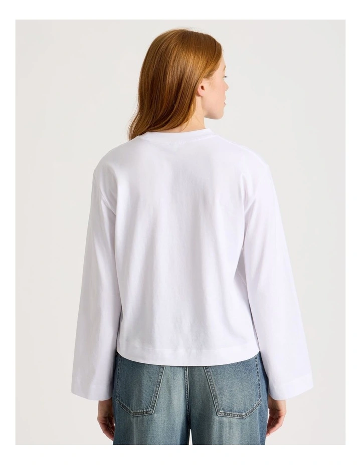Bell Sleeve Tee in White image 5