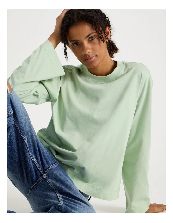 Bell Sleeve Tee in Smoke Green image 1