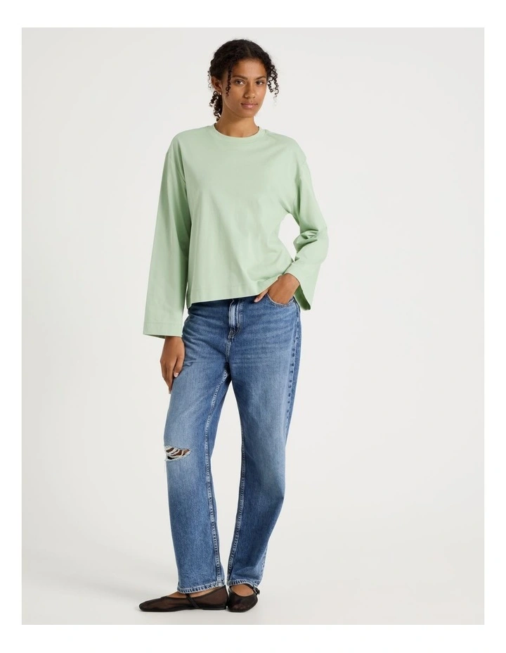 Bell Sleeve Tee in Smoke Green image 3