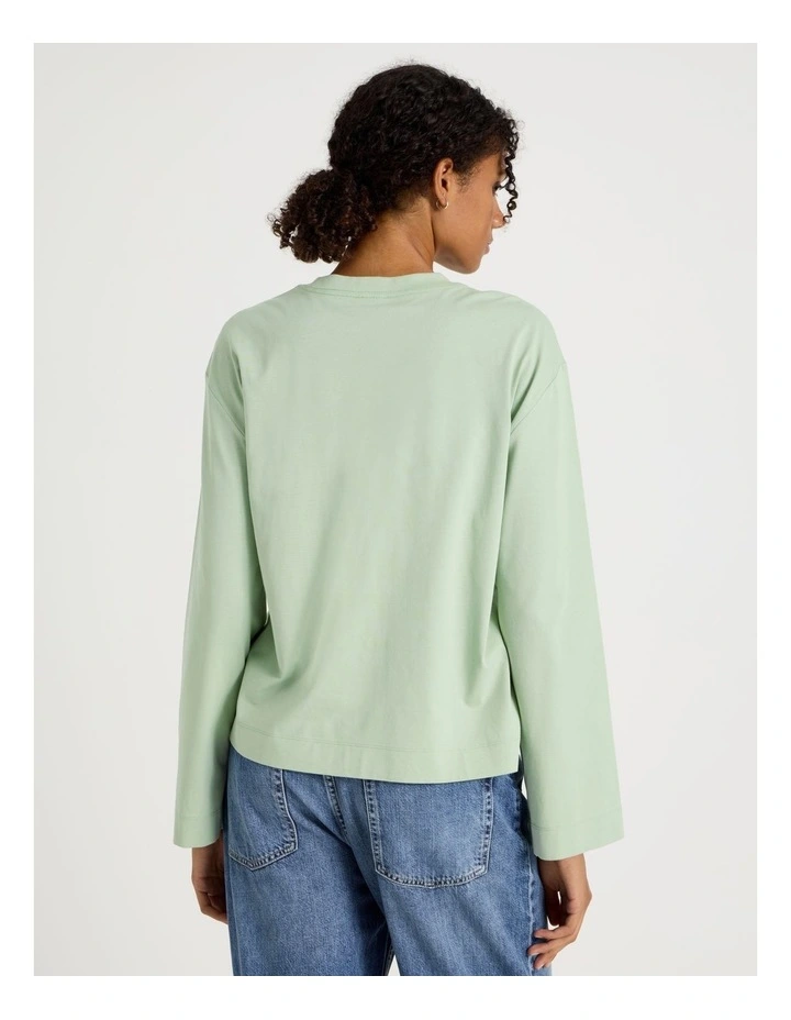 Bell Sleeve Tee in Smoke Green image 6