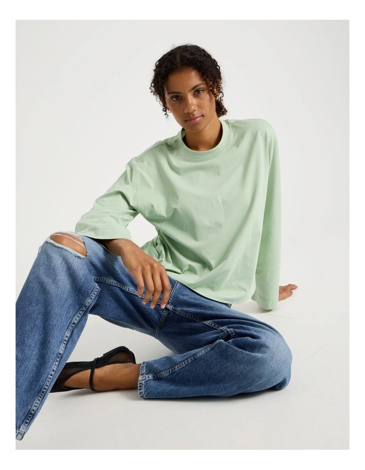 Bell Sleeve Tee in Smoke Green image 7