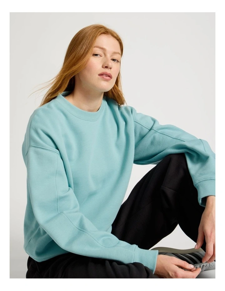 Oversized Sweater With Seam Details in Blue image 2