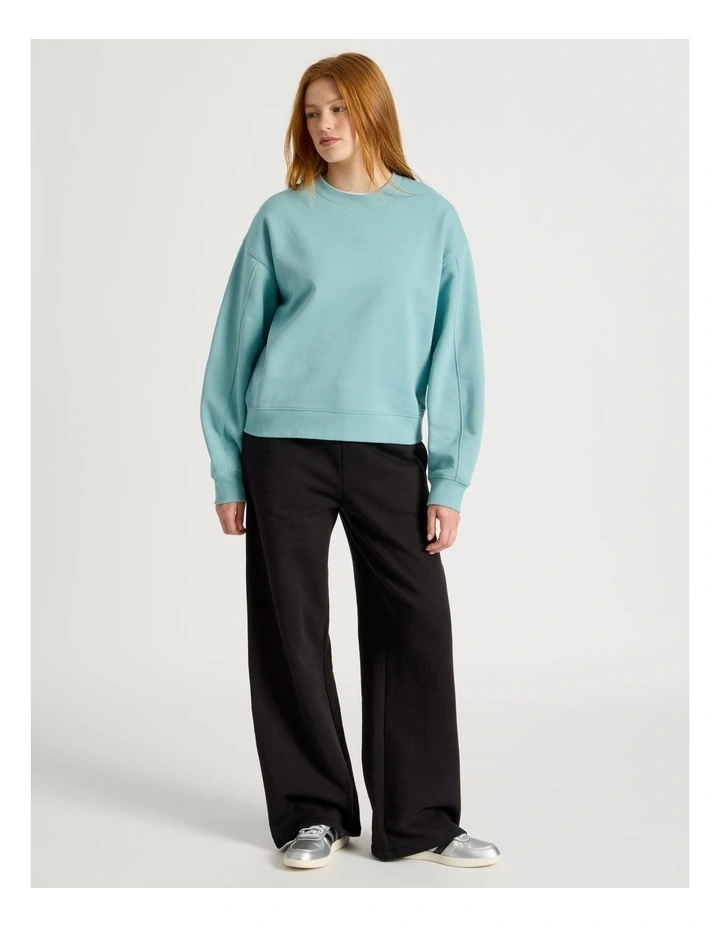 Oversized Sweater With Seam Details in Blue image 4
