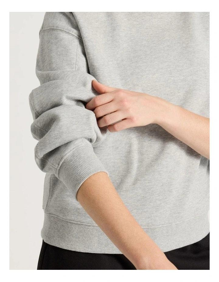 Oversized Sweater With Seam Details in Gray Marle image 4