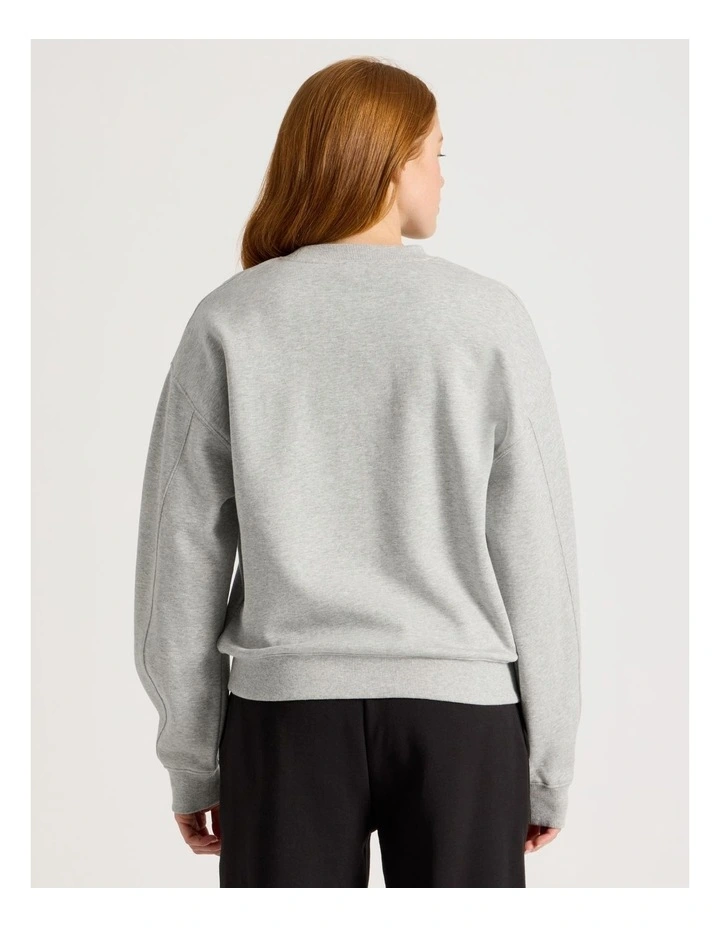 Oversized Sweater With Seam Details in Gray Marle image 5