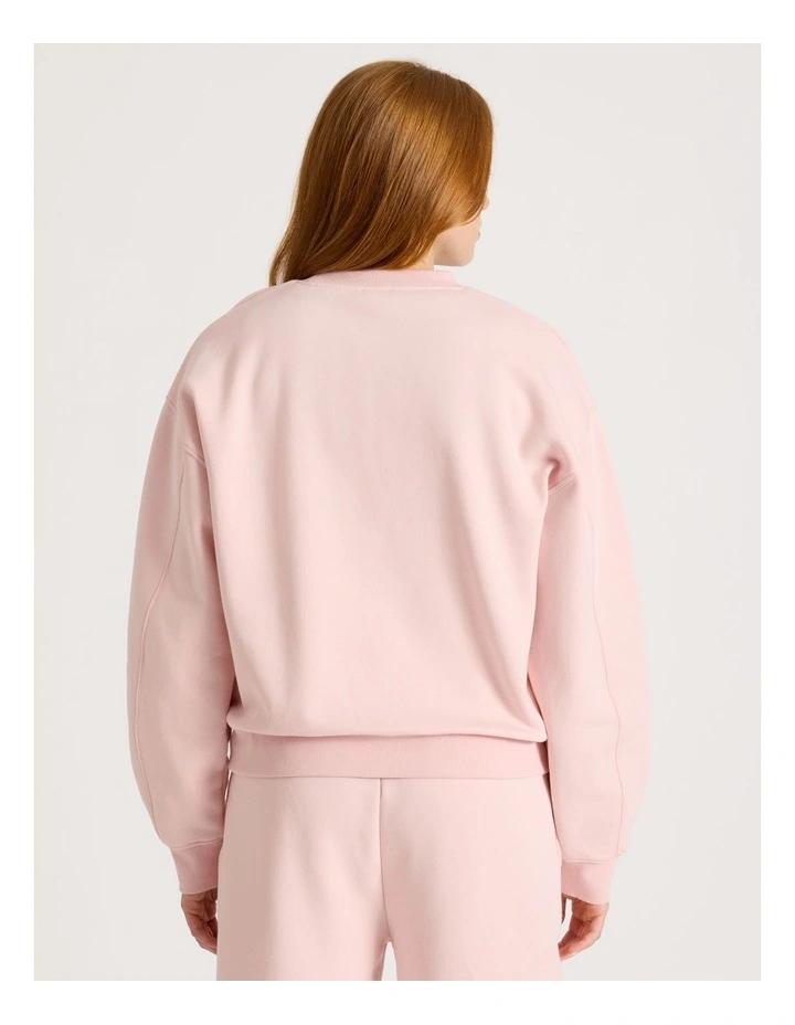Oversized Sweater With Seam Details in Light Pink image 5