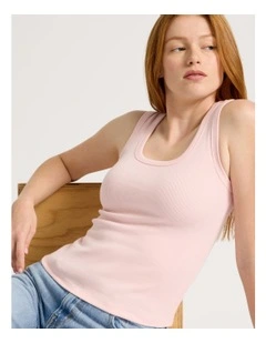 Slim Fit Rib Tank in Lotus