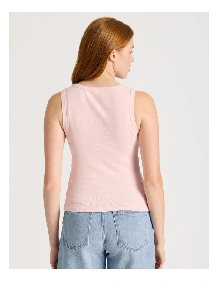 Slim Fit Rib Tank in Lotus image 5