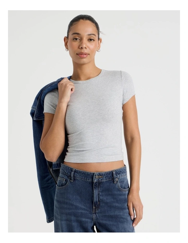 Baby Tee in Light Heather Grey image 1
