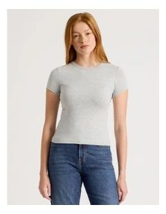 Baby Tee in Light Heather Grey