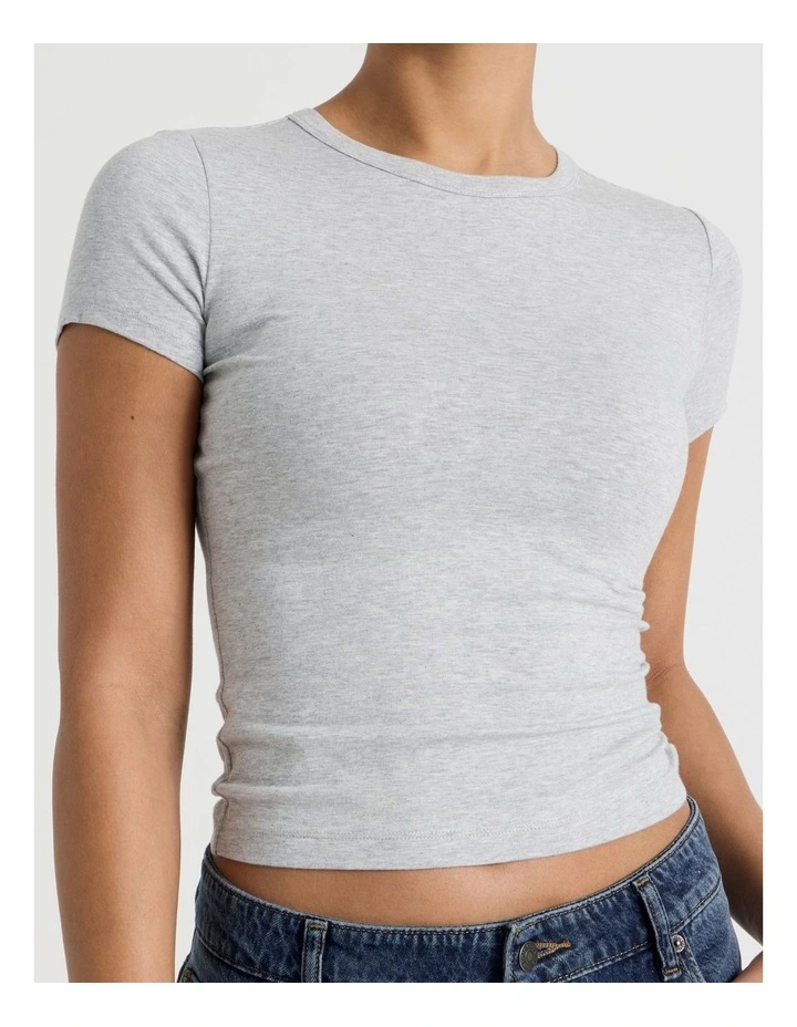 Baby Tee in Light Heather Grey image 4