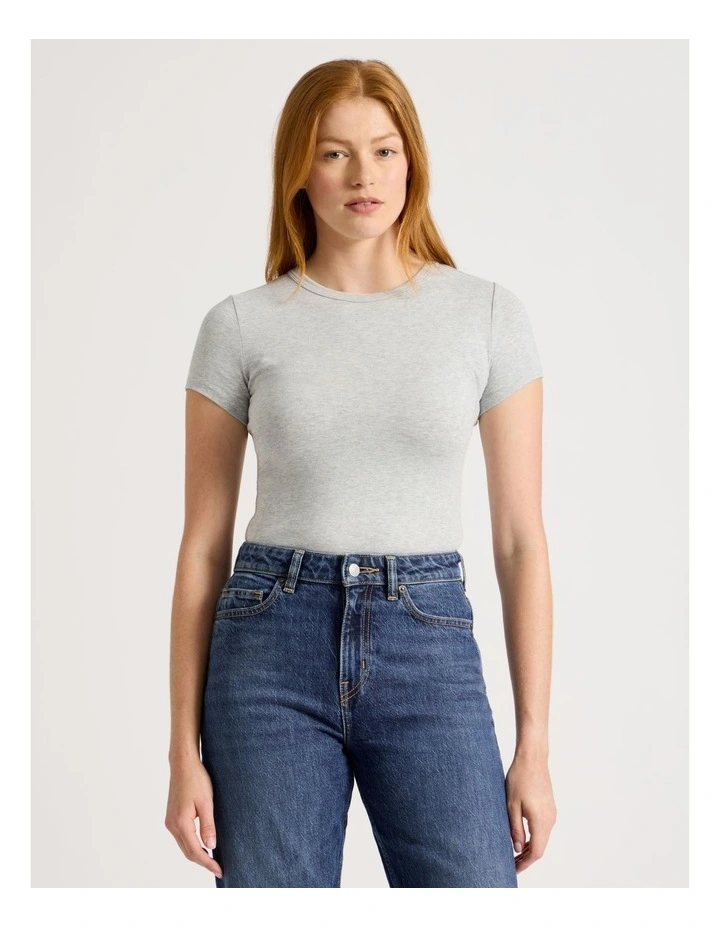 Baby Tee in Light Heather Grey image 4