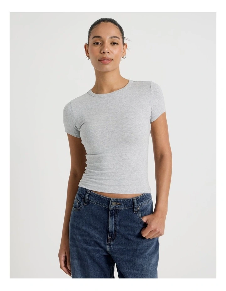 Baby Tee in Light Heather Grey image 5