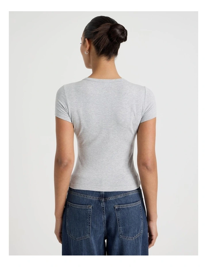 Baby Tee in Light Heather Grey image 6