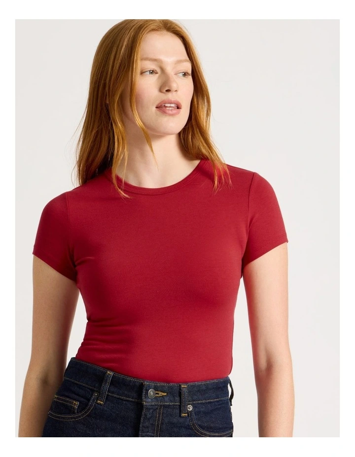 Baby Tee in Cherry Red image 5