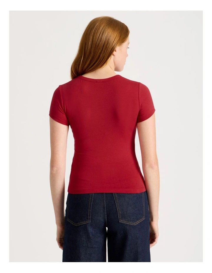 Baby Tee in Cherry Red image 6