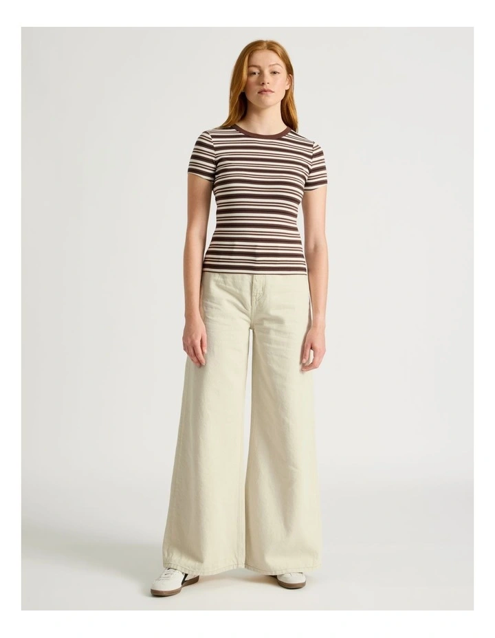 Baby Tee in Brown Stripe image 1