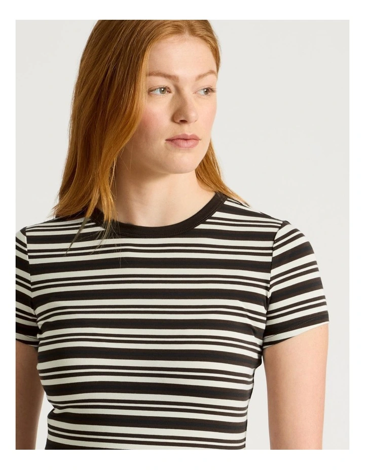 Baby Tee in Brown Stripe image 4