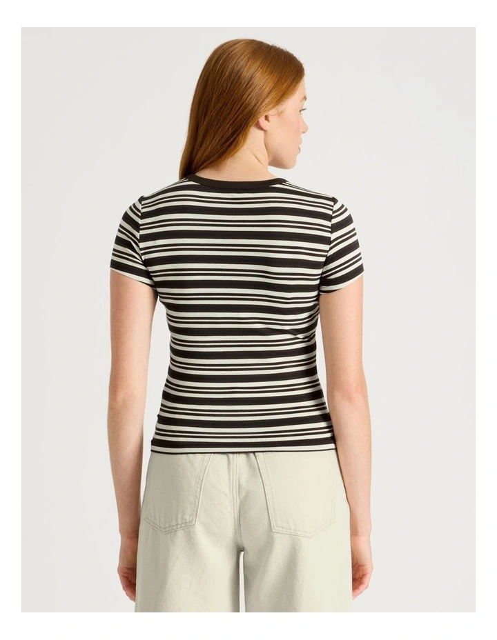 Baby Tee in Brown Stripe image 5