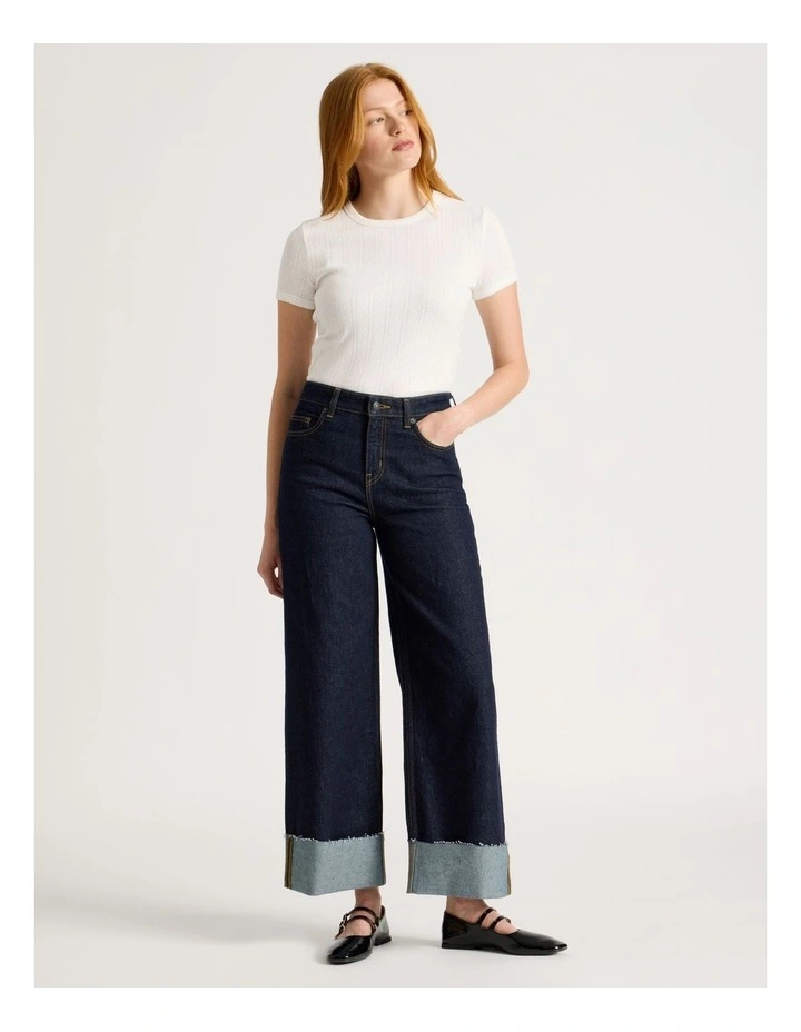 Pointelle Baby Tee in White image 6