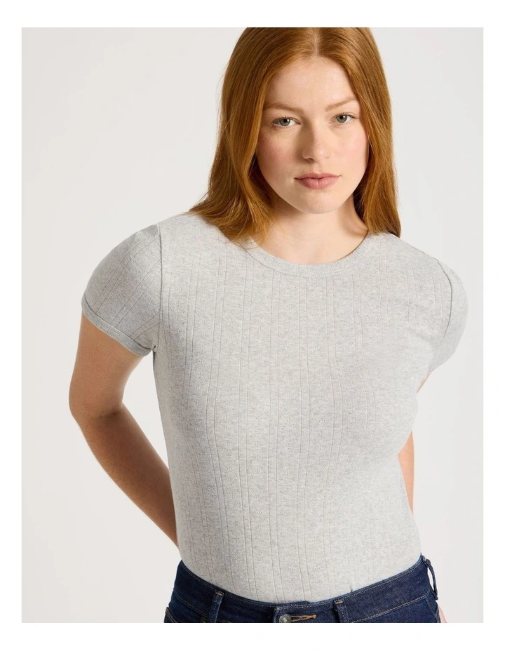 Baby Tee in Light Heather Grey image 3