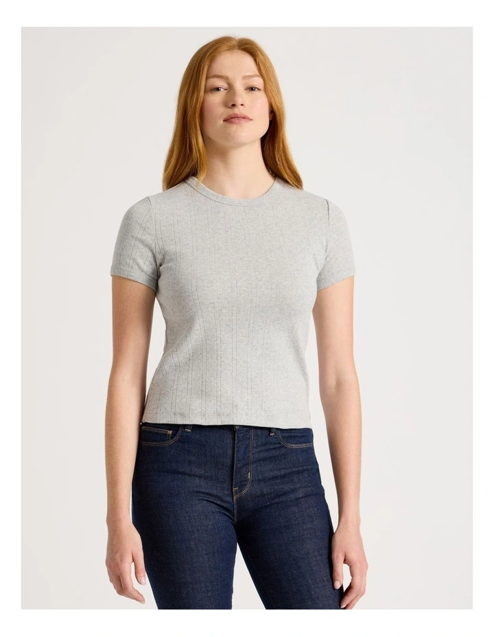 Baby Tee in Light Heather Grey image 5