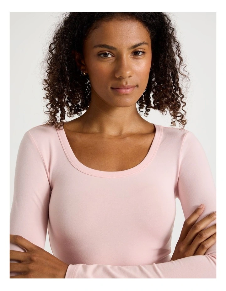 Long Sleeve Scoop Neck Tee in Lotus image 1