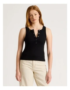 Henley Tank in Black