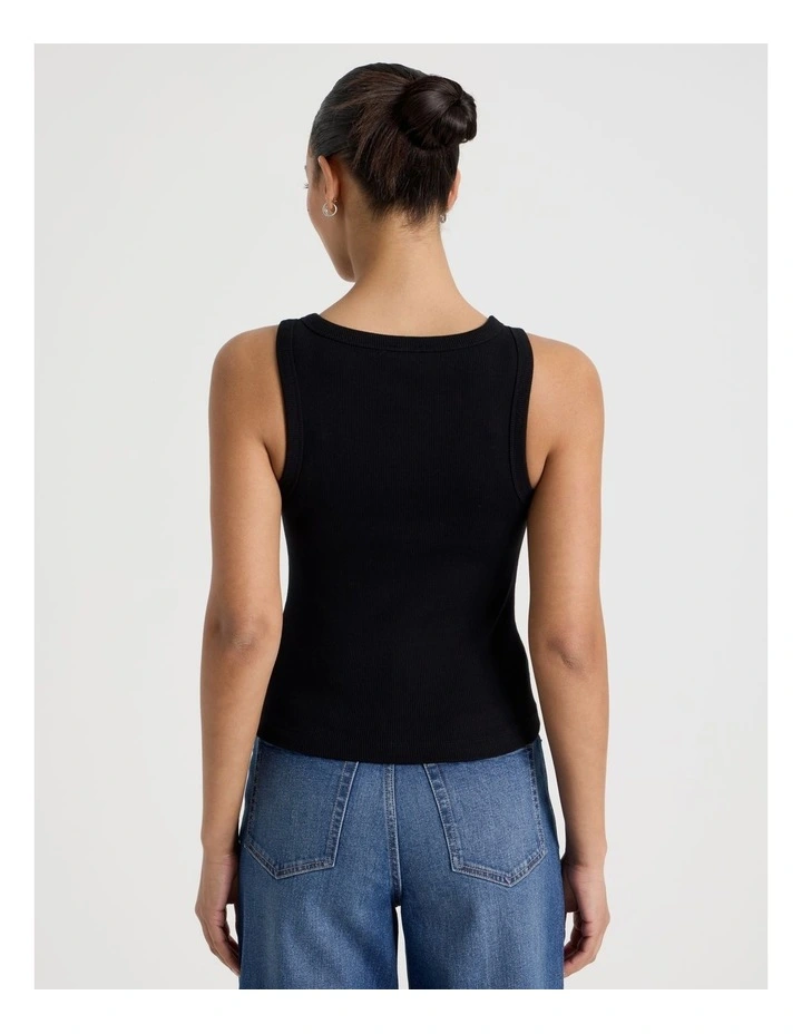 Henley Tank in Black image 6