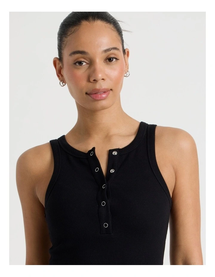 Henley Tank in Black image 7