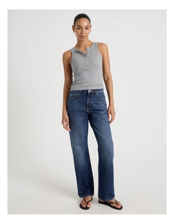 Henley Tank in Charcoal Marle image 2