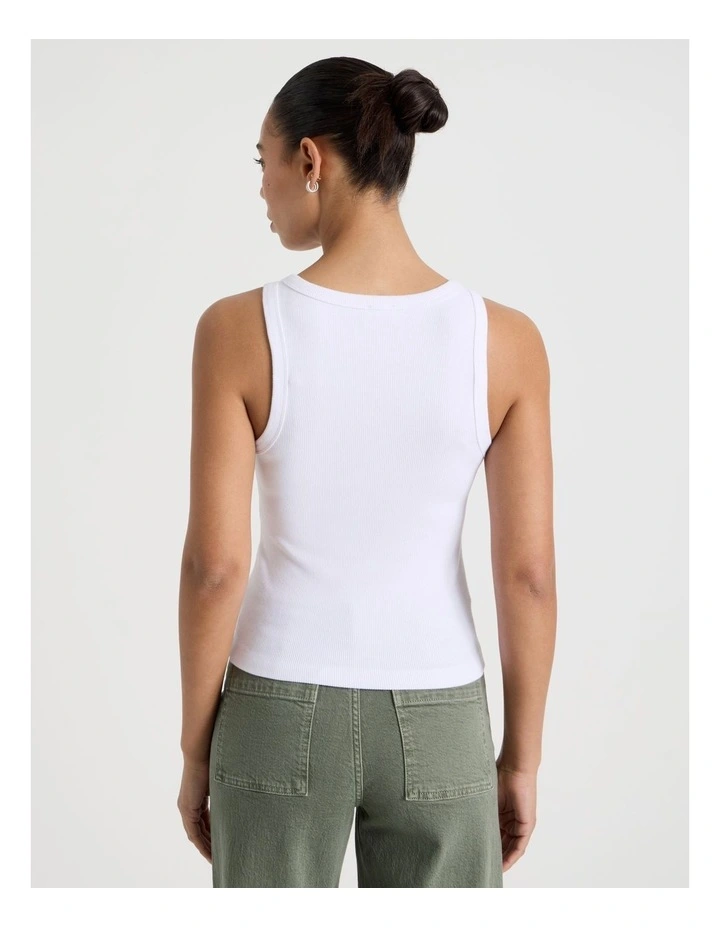 Henley Tank in Off White image 6