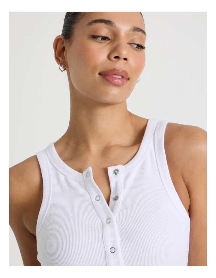 Henley Tank in Off White image 7