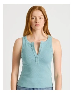 Henley Tank in Blue