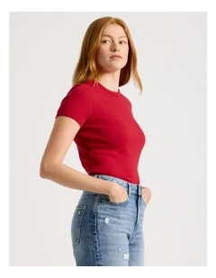 Baby Tee in Cherry Red