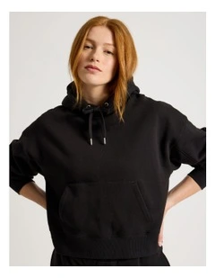 Oversized Hoodie With Seam Details in Black