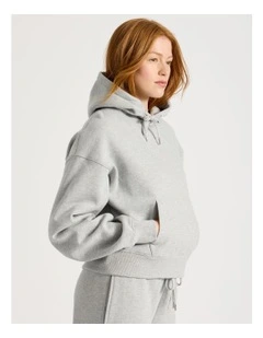 Oversized Hoodie With Seam Details in Light Heather Grey