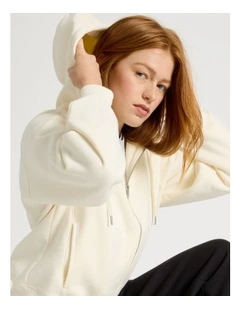 Oversized Hoodie With Seam Details in Off White