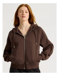 Oversized Hoodie With Seam Details in Shaved Chocolate.