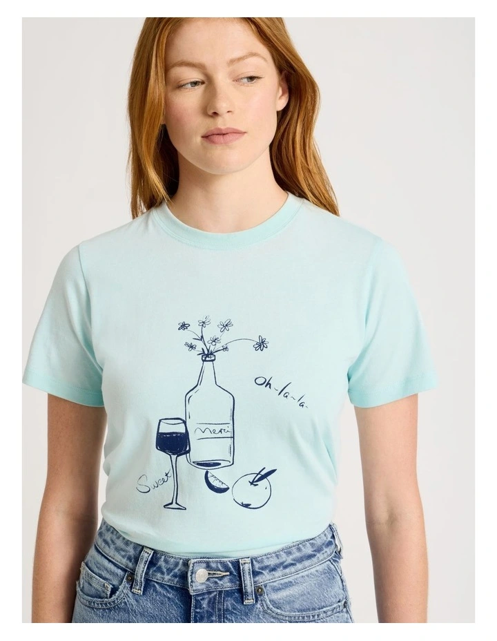 Regular Fit Graphic Tee in Light Blue image 1