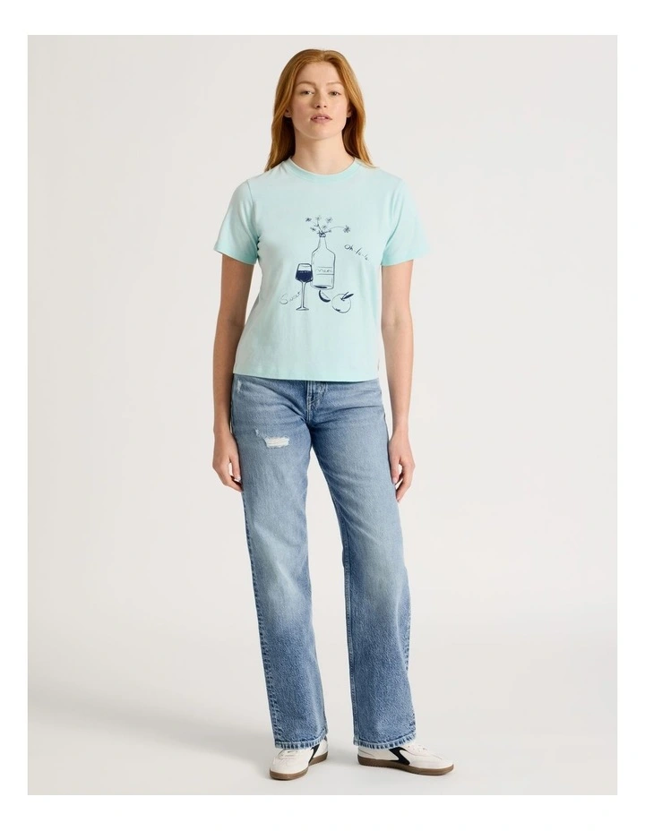 Regular Fit Graphic Tee in Light Blue image 2