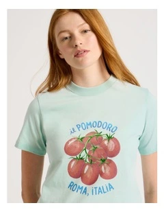 Regular Fit Graphic Tee in Light Blue