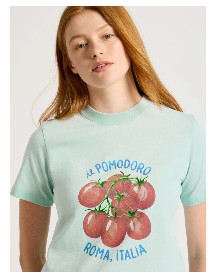 Regular Fit Graphic Tee in Light Blue image 1